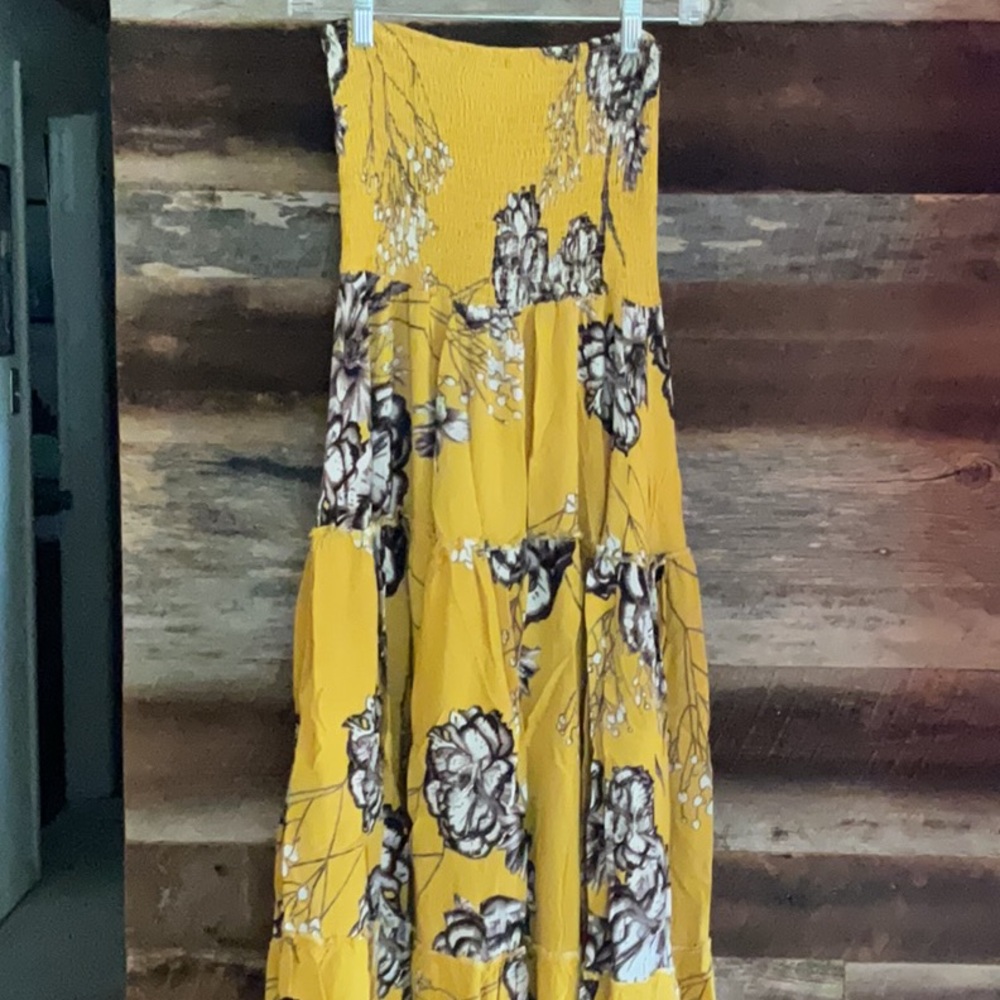 Floral Yellow tube top Maxi Dress - Picture 6 of 8